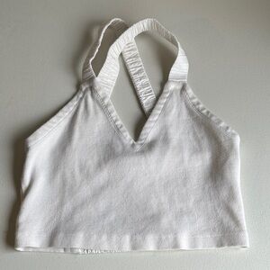 Maeve White Halter Crop Top